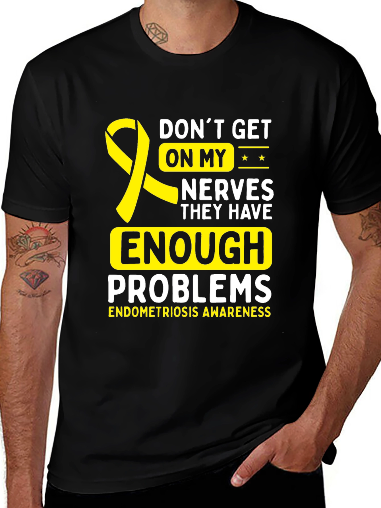 Endometriosis Awareness T-Shirt - Dont Get On My Nerves