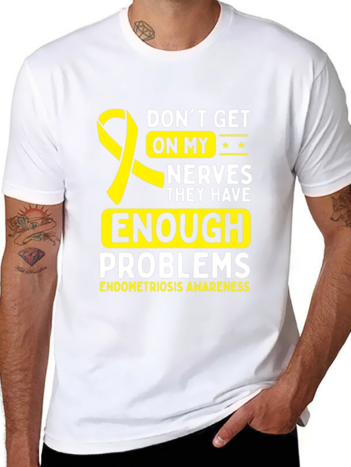 Endometriosis Awareness T-Shirt - Dont Get On My Nerves