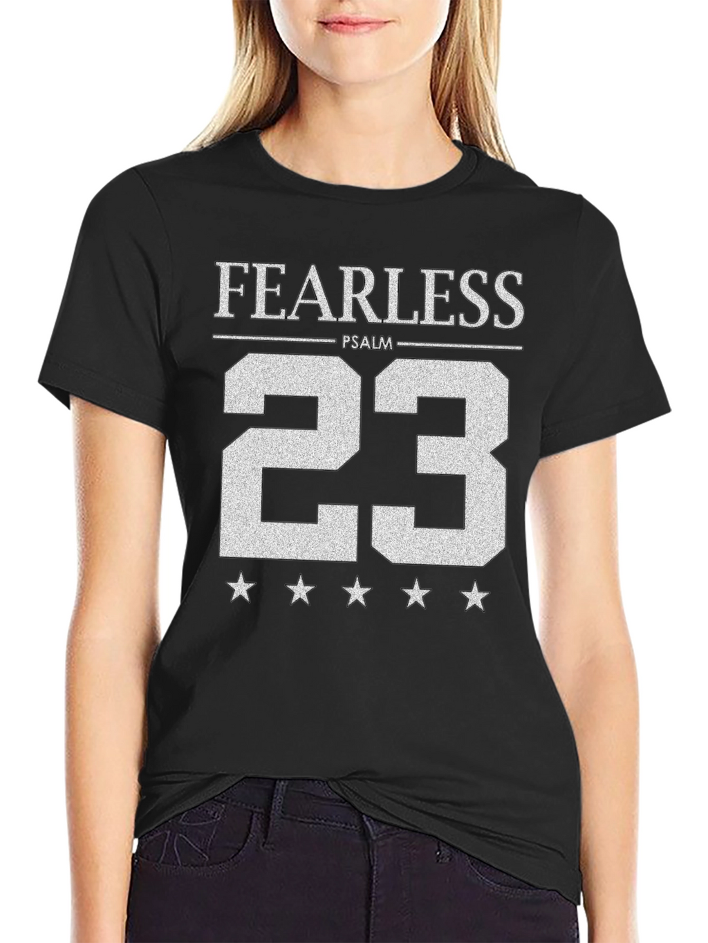 Fearless Psalm 23 Graphic Tee - Black