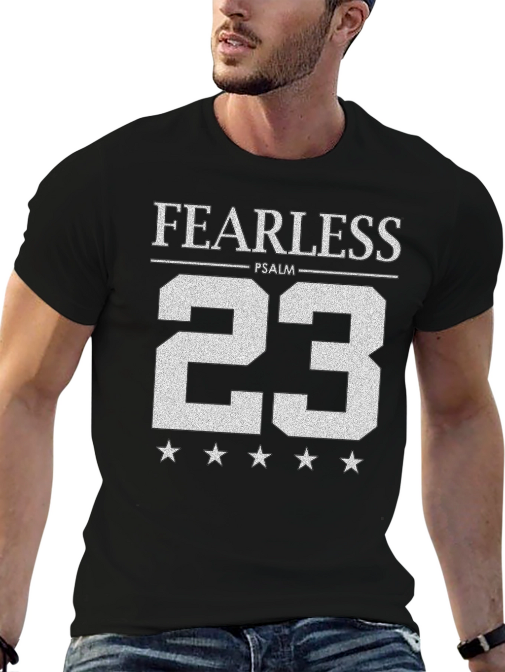 Fearless Psalm 23 Graphic Tee - Black