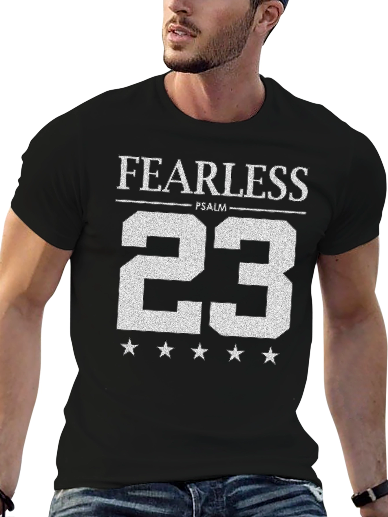 Fearless Psalm 23 Graphic Tee - Black