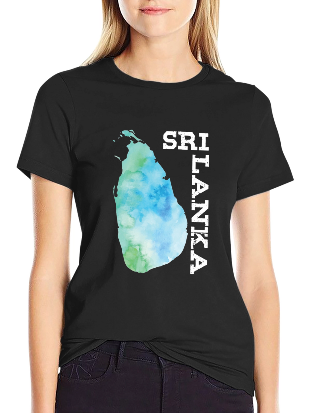 Sri Lanka Map Tee - Black Graphic T-Shirt