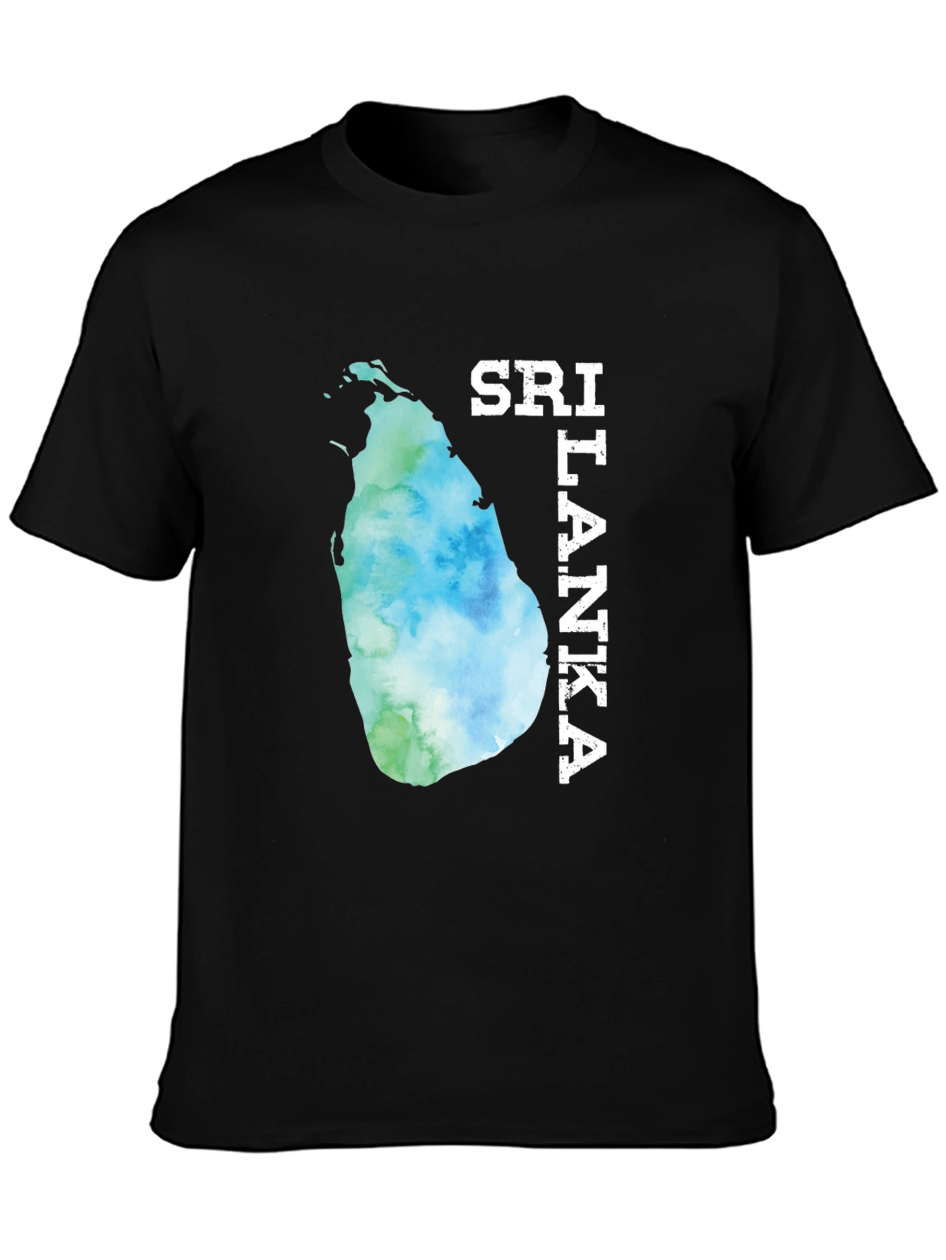 Sri Lanka Map Tee - Black Graphic T-Shirt