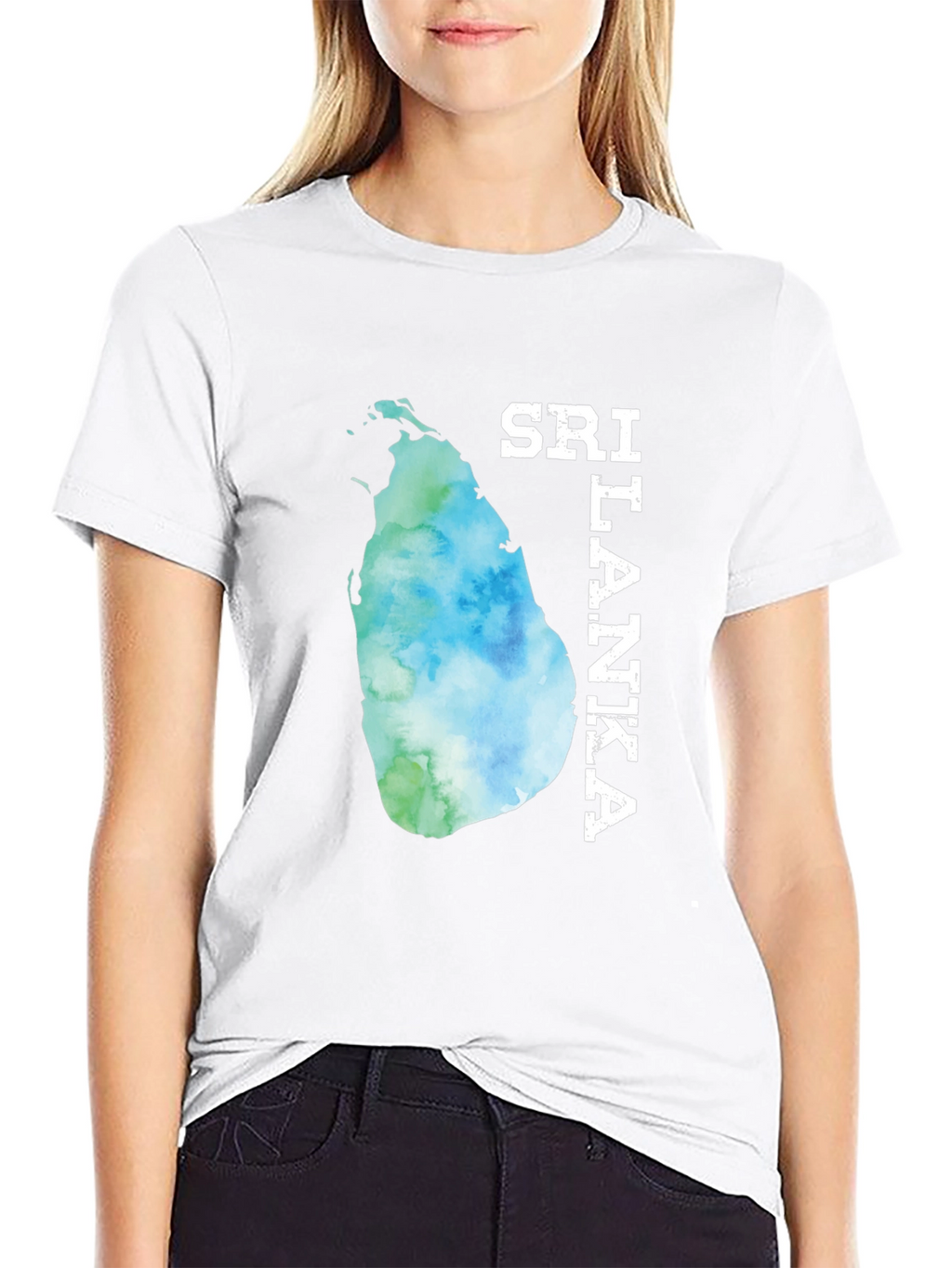 Sri Lanka Map Tee - Black Graphic T-Shirt