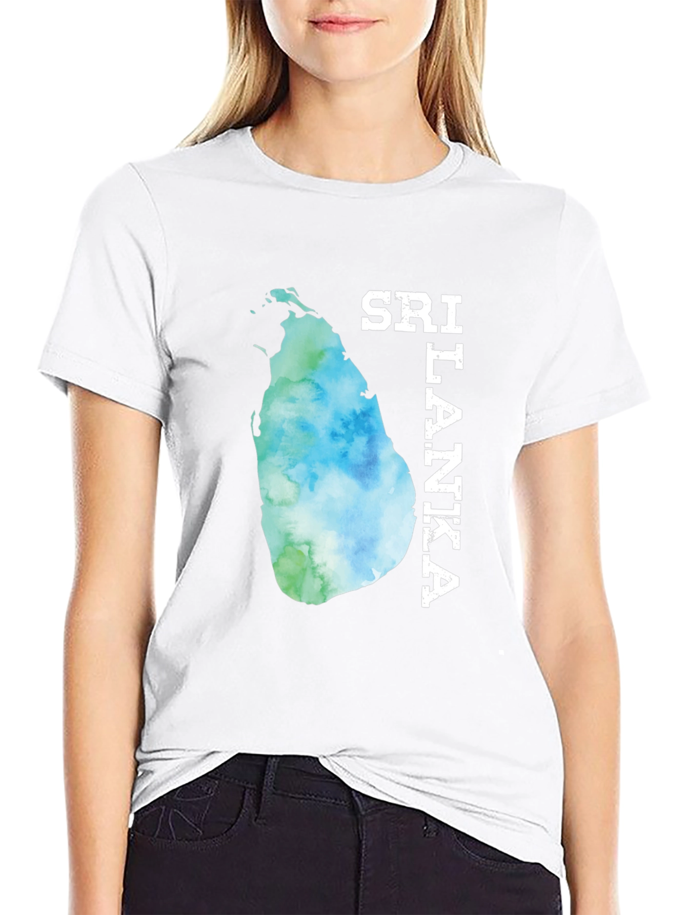 Sri Lanka Map Tee - Black Graphic T-Shirt
