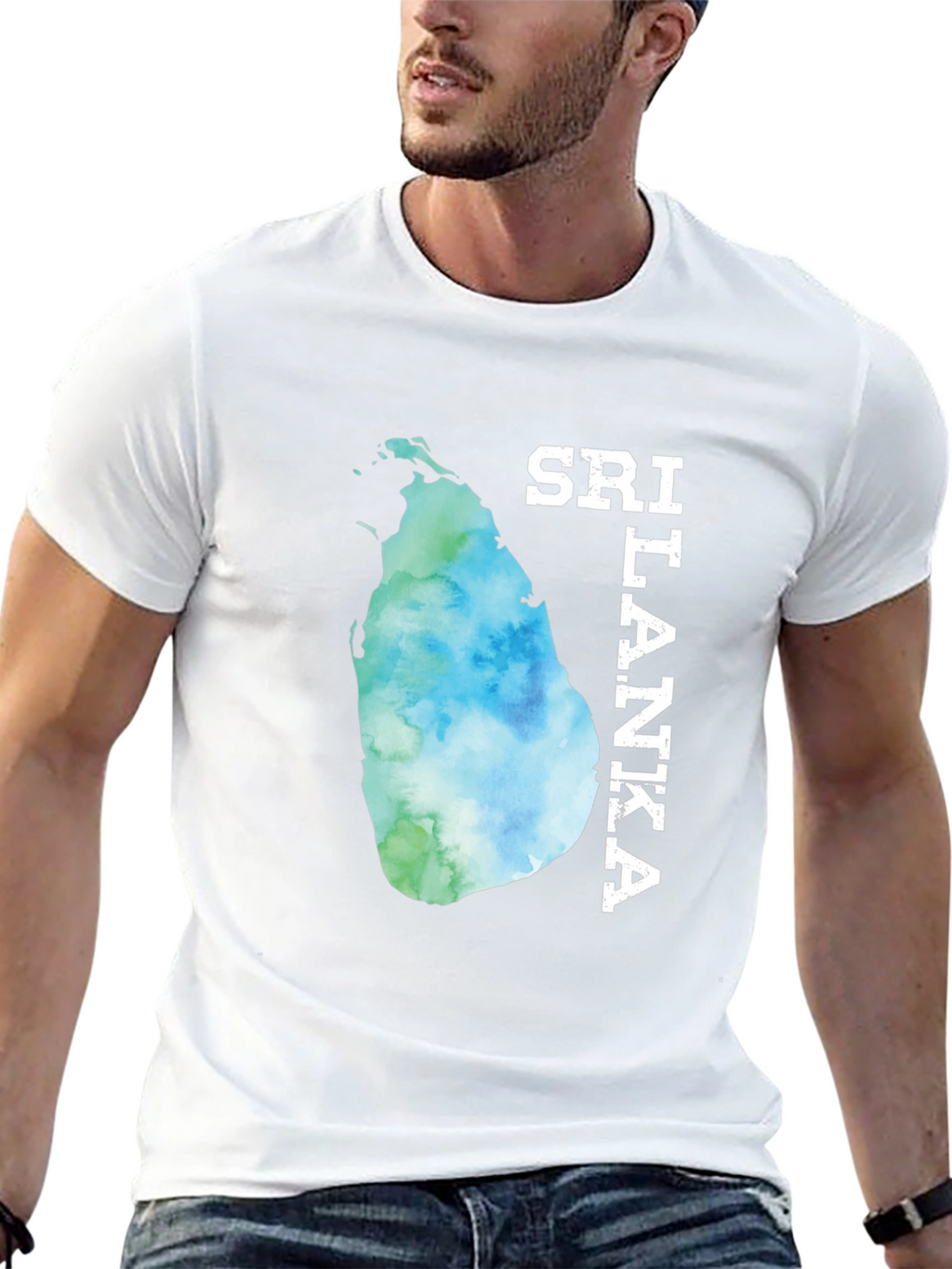 Sri Lanka Map Tee - Black Graphic T-Shirt
