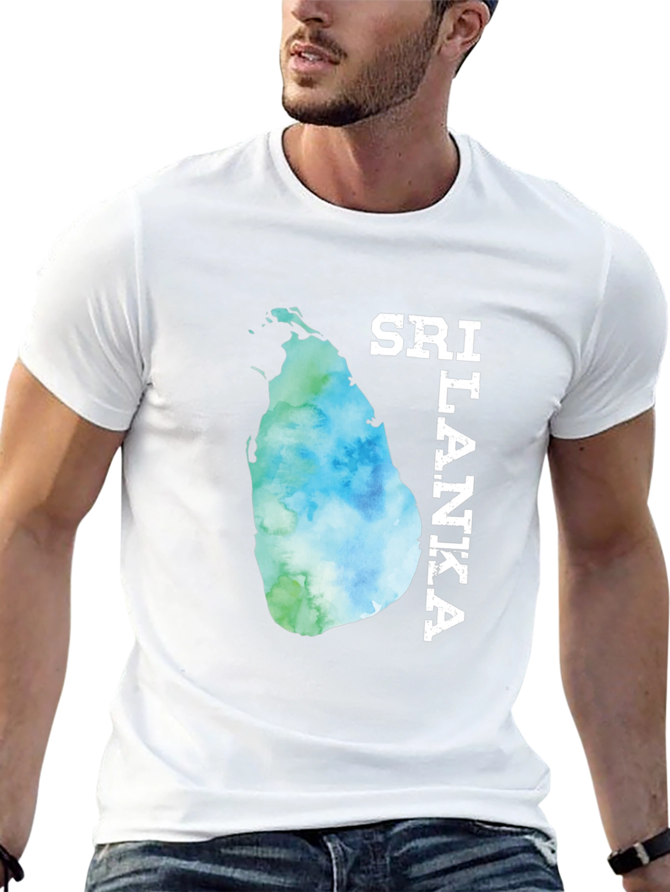 Sri Lanka Map Tee - Black Graphic T-Shirt