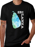 Sri Lanka Map Tee - Black Graphic T-Shirt
