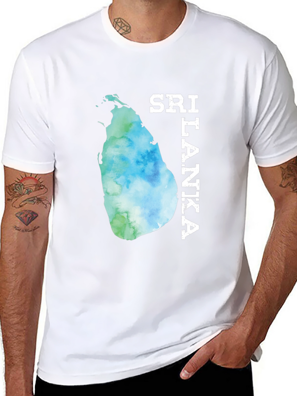 Sri Lanka Map Tee - Black Graphic T-Shirt