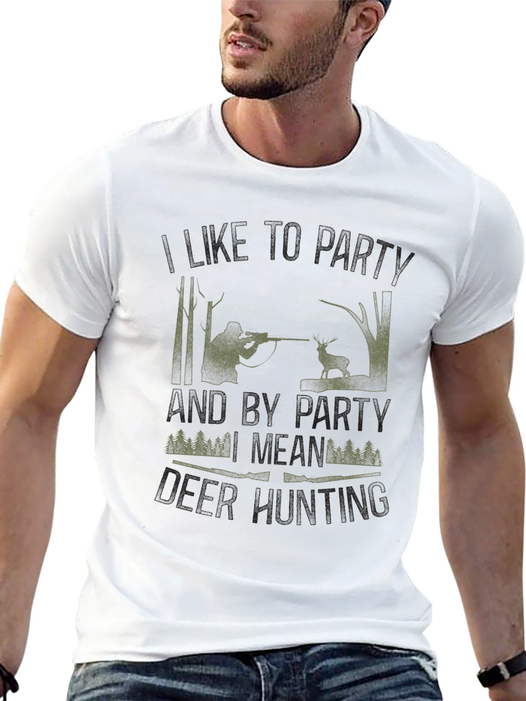 Hunting Party T-Shirt - Camo Hunter Design