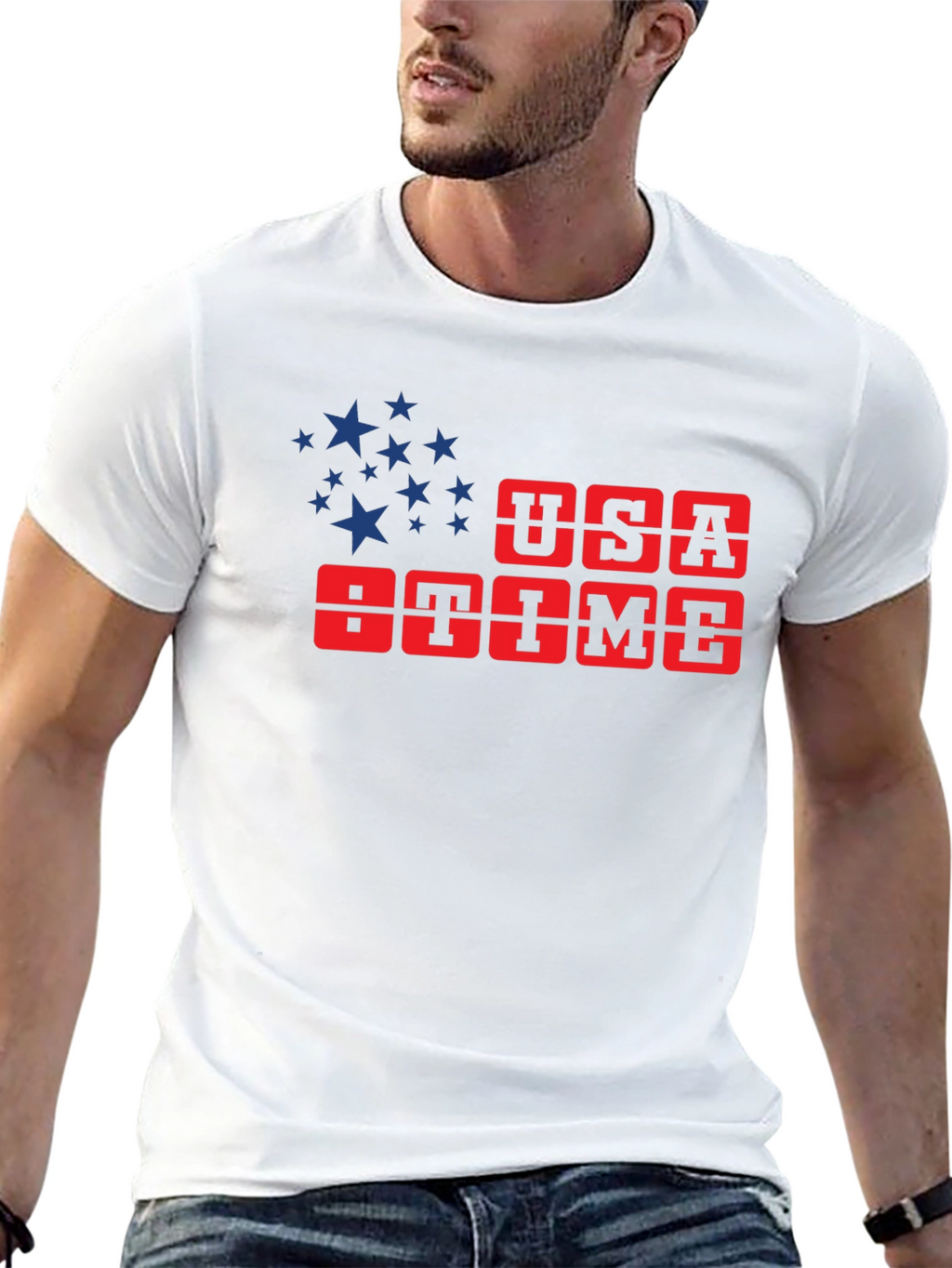 USA Time Graphic T-Shirt Patriotic Tee