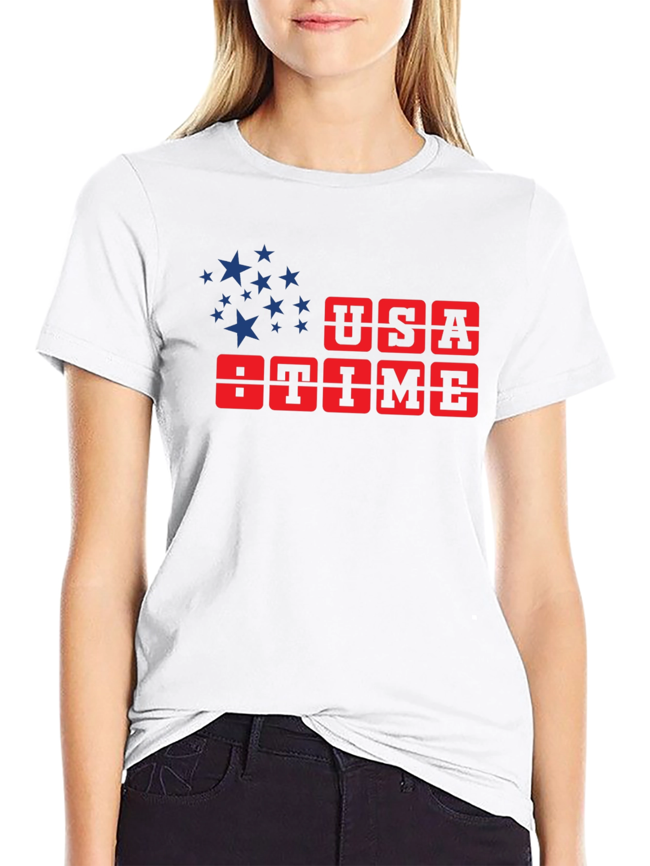 USA Time Graphic T-Shirt Patriotic Tee