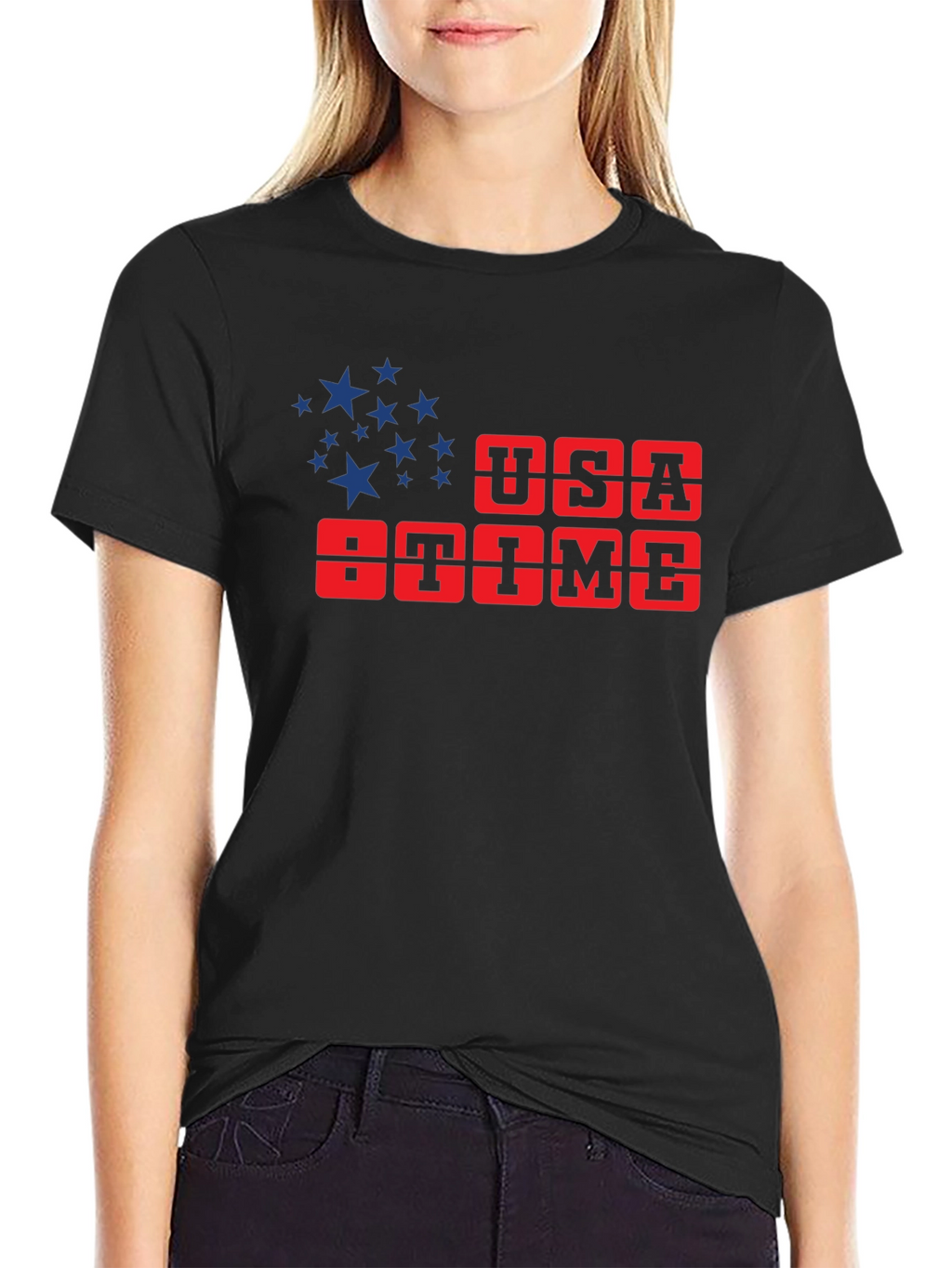 USA Time Graphic T-Shirt Patriotic Tee