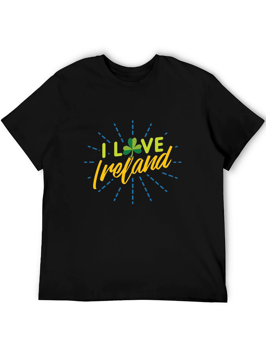 I Love Ireland Shamrock Graphic Tee - Black