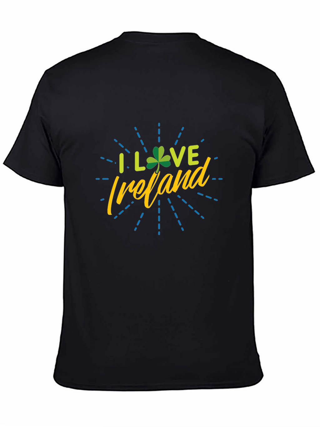 I Love Ireland Shamrock Graphic Tee - Black