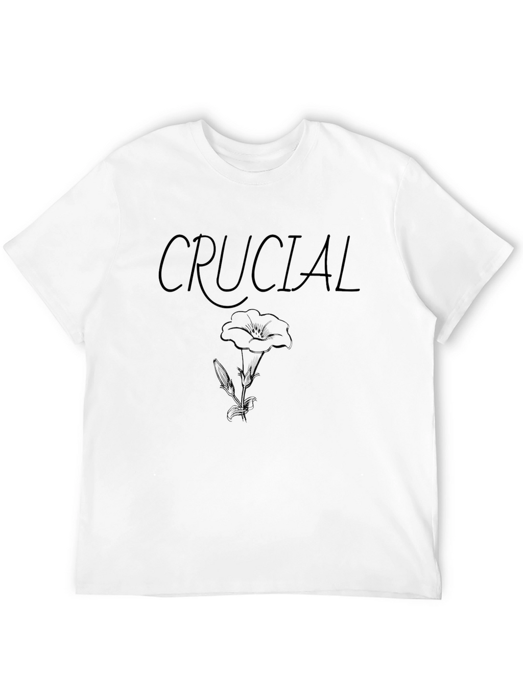 Crucial Flower Graphic Black T-Shirt