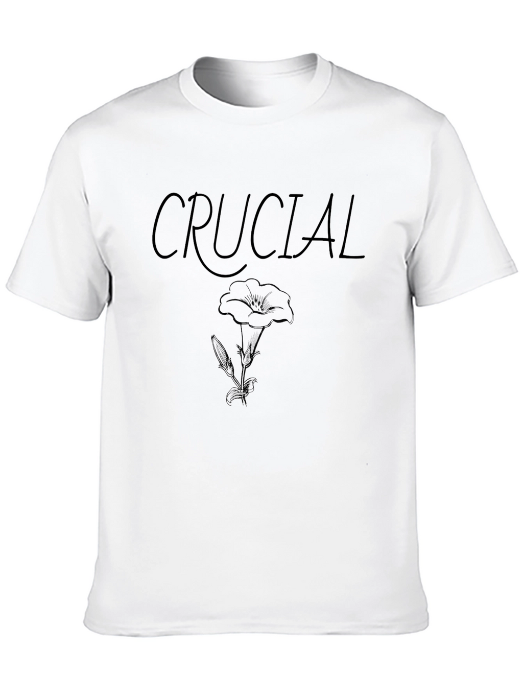 Crucial Flower Graphic Black T-Shirt