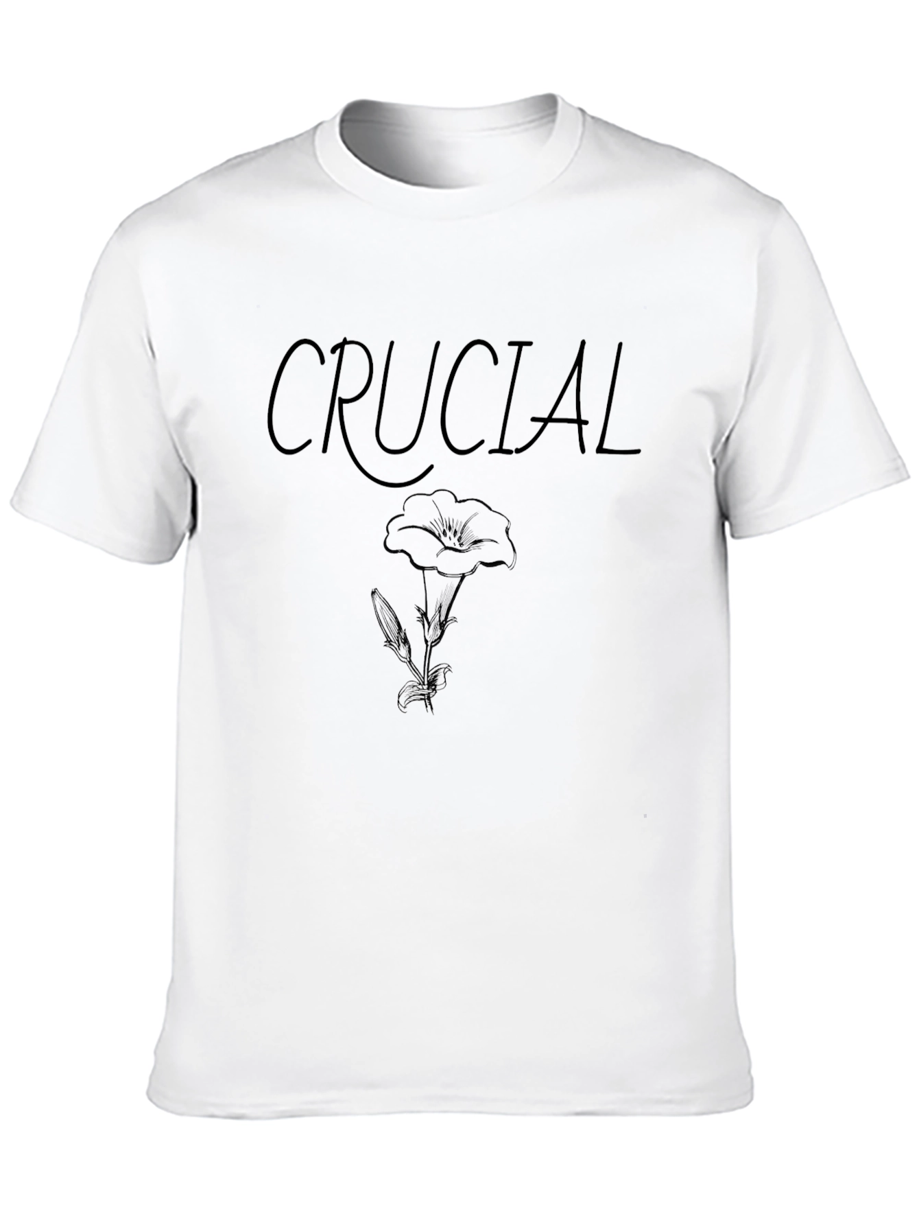 Crucial Flower Graphic Black T-Shirt