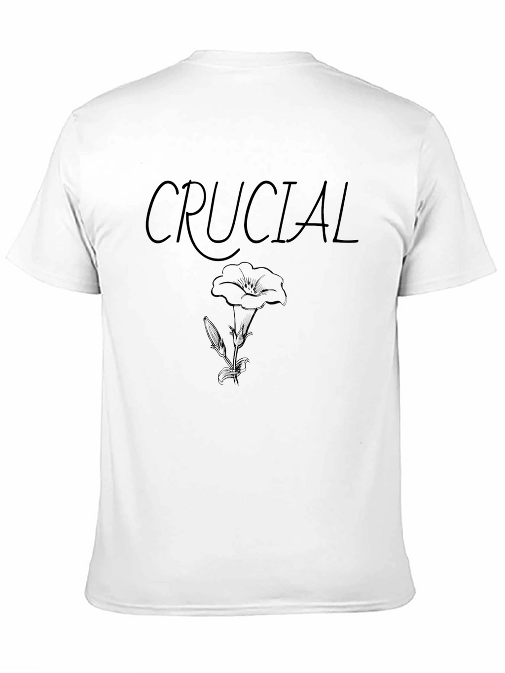 Crucial Flower Graphic Black T-Shirt