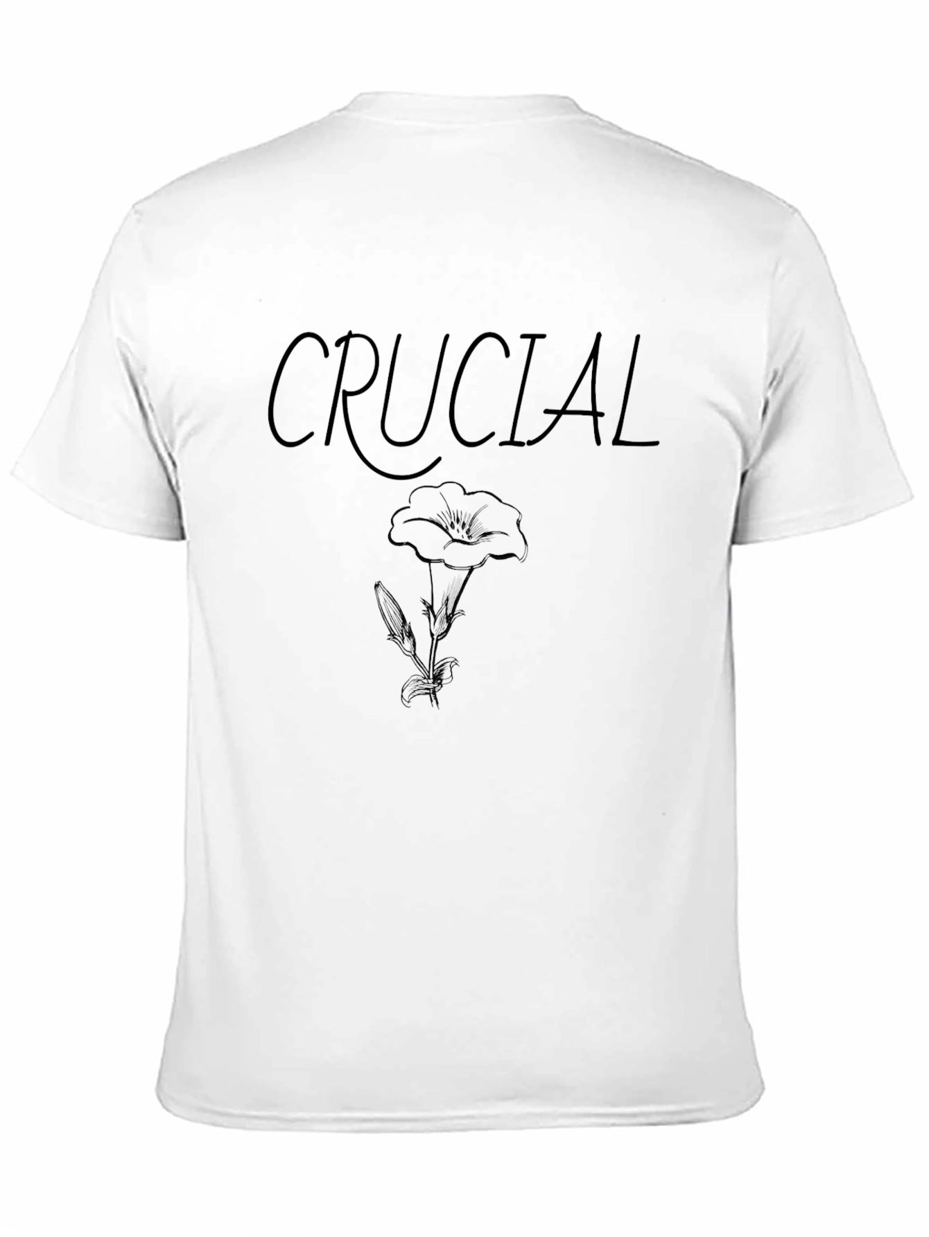Crucial Flower Graphic Black T-Shirt