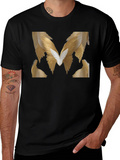 Winged M Graphic Tee - Stylish Black T-Shirt