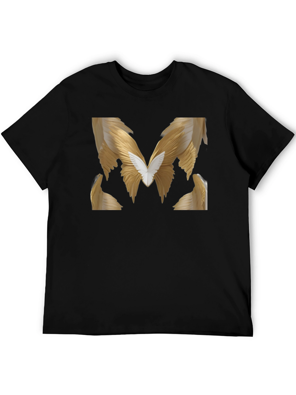 Winged M Graphic Tee - Stylish Black T-Shirt