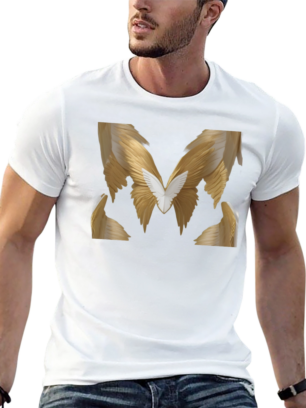 Winged M Graphic Tee - Stylish Black T-Shirt