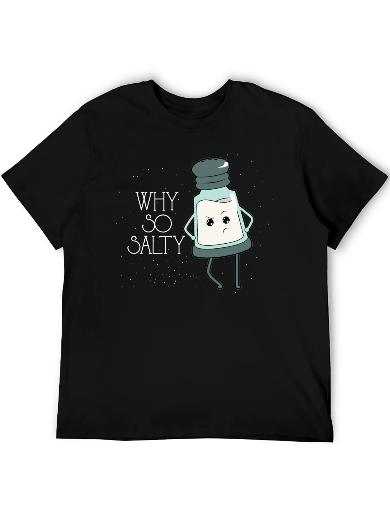 Why So Salty T-Shirt Funny Cartoon Salt Shaker Tee