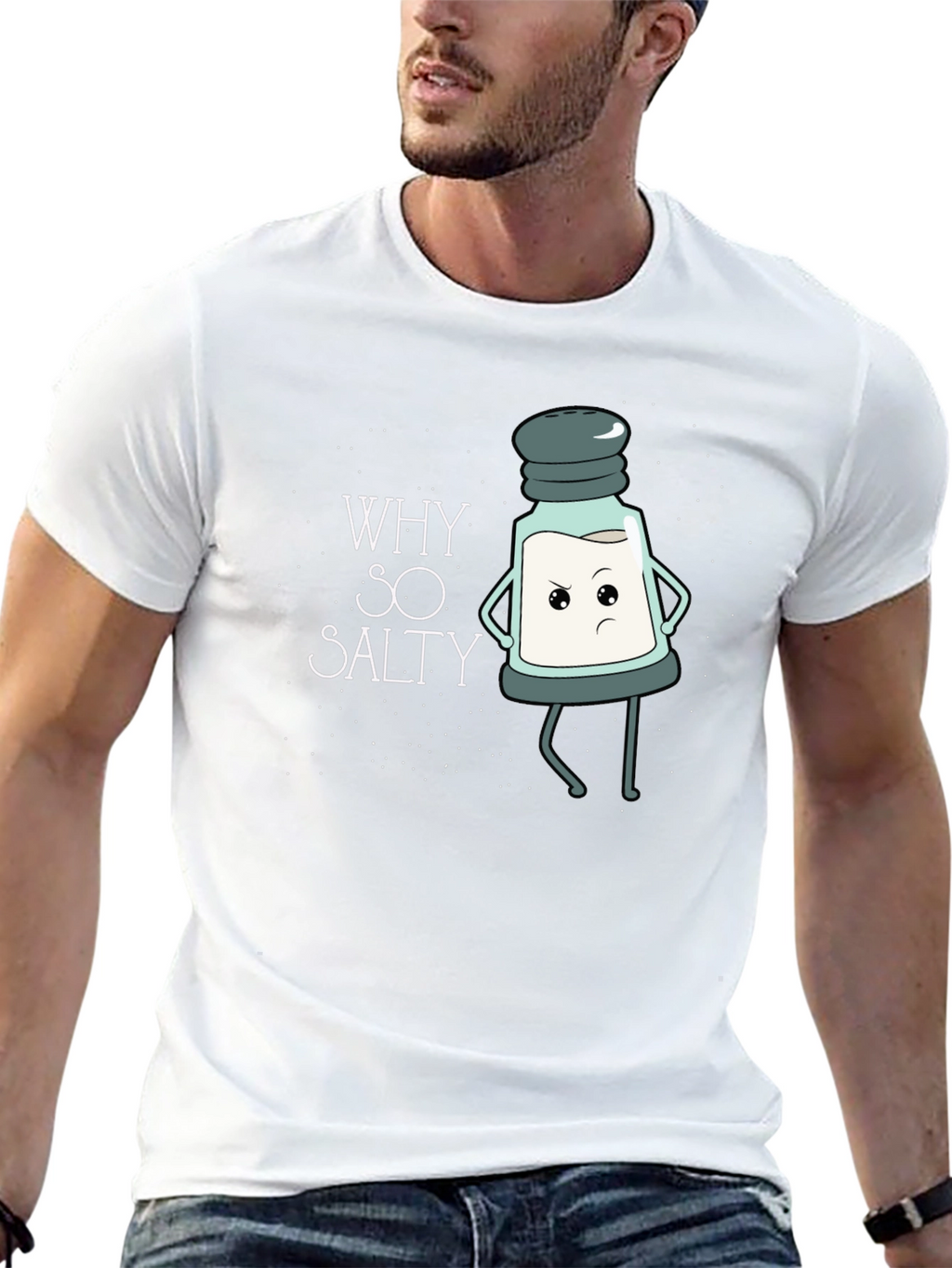 Why So Salty T-Shirt Funny Cartoon Salt Shaker Tee
