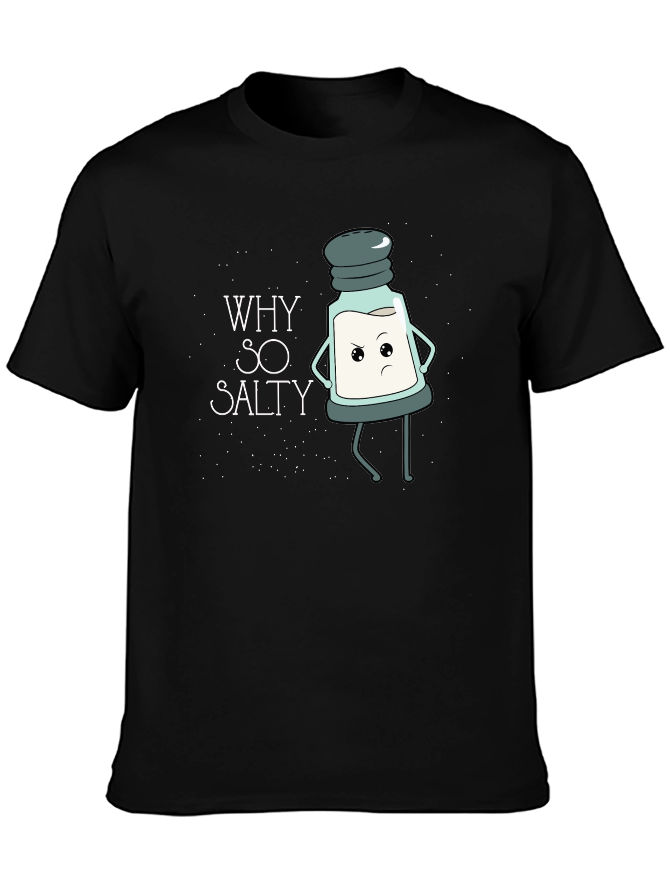 Why So Salty T-Shirt Funny Cartoon Salt Shaker Tee
