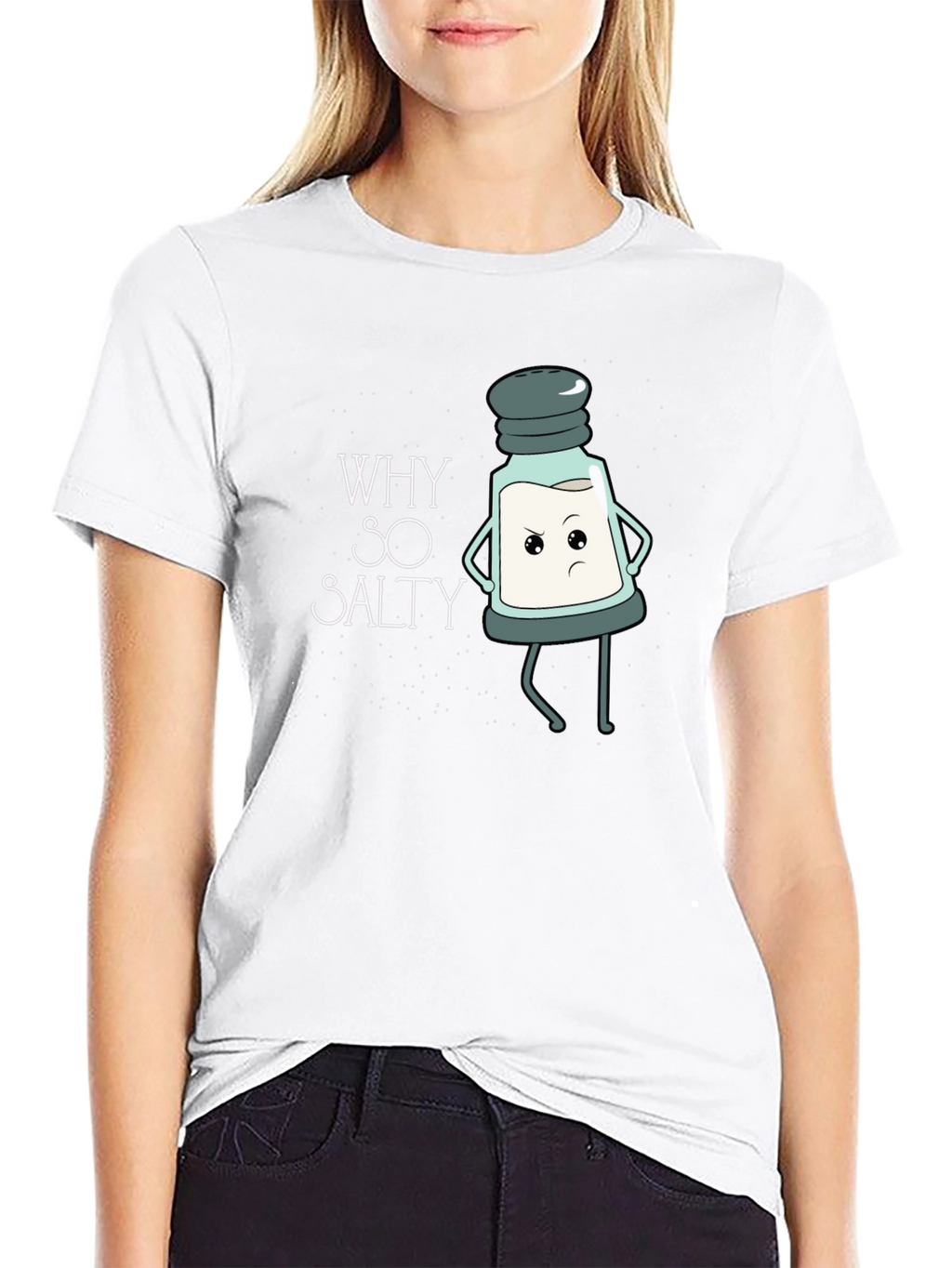 Why So Salty T-Shirt Funny Cartoon Salt Shaker Tee