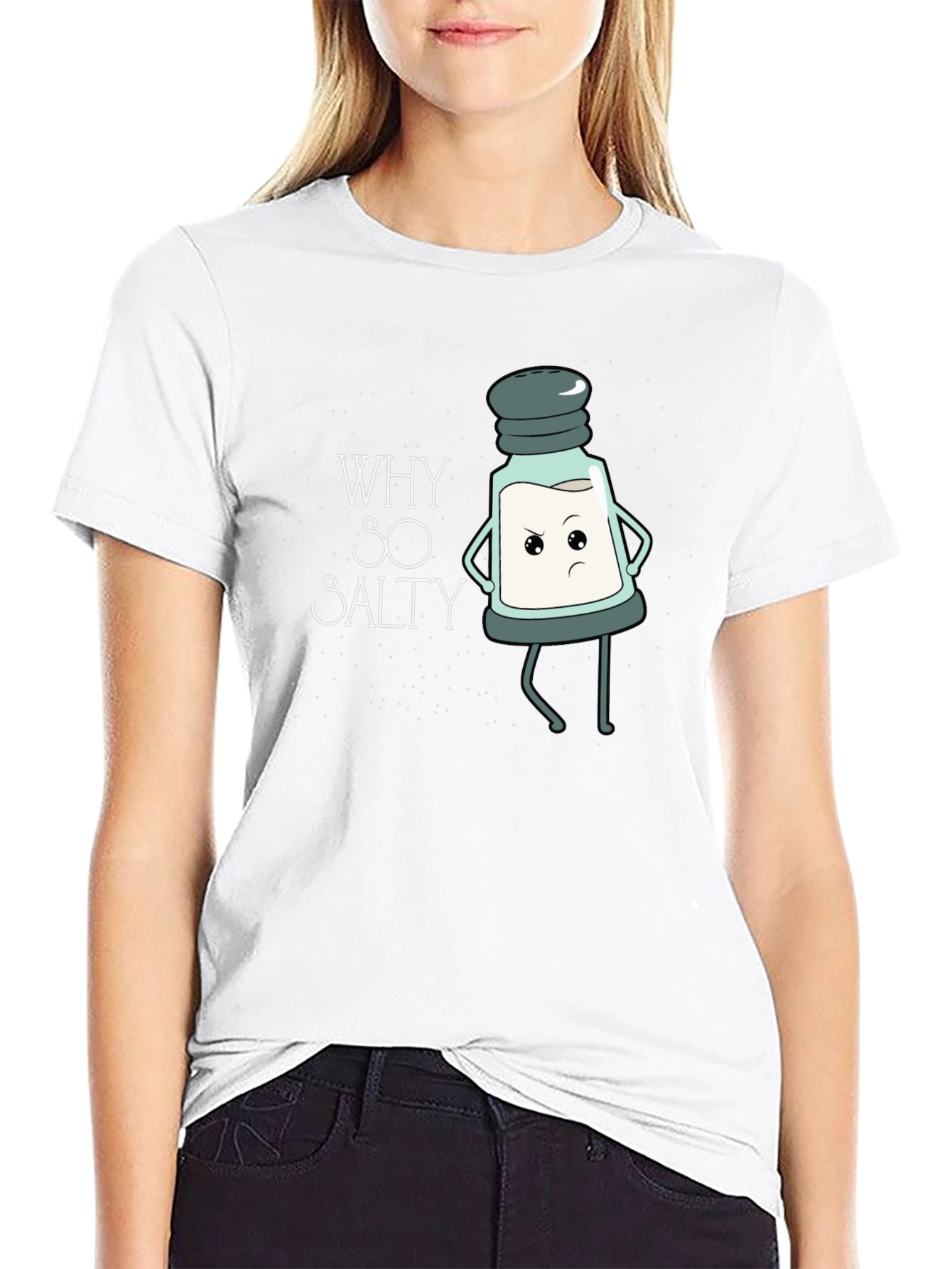 Why So Salty T-Shirt Funny Cartoon Salt Shaker Tee