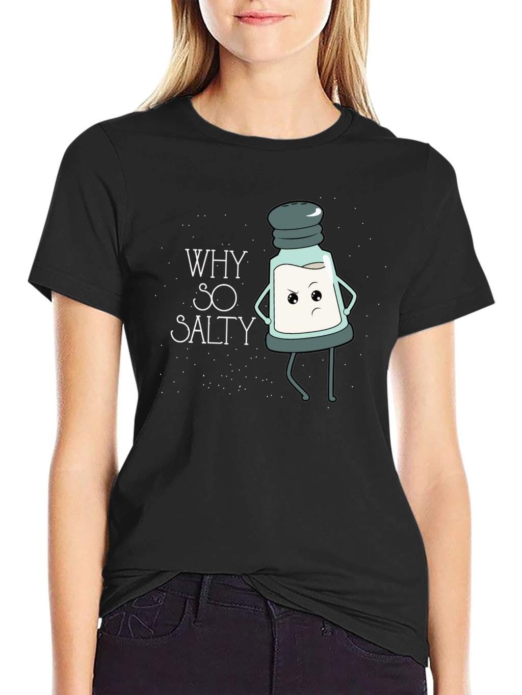 Why So Salty T-Shirt Funny Cartoon Salt Shaker Tee