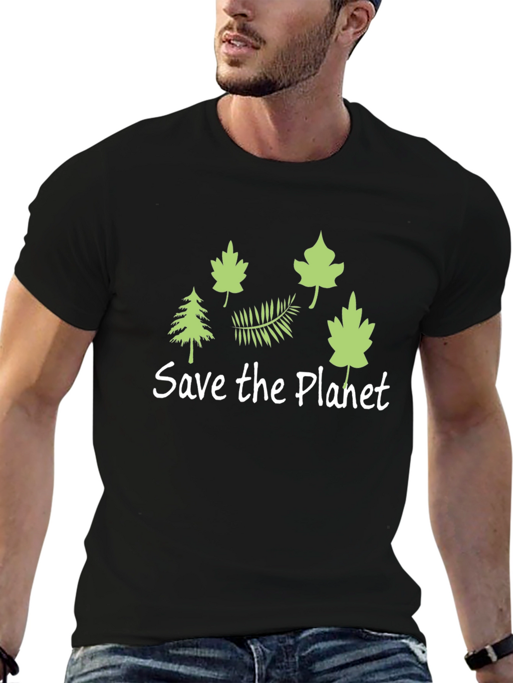 Eco-Friendly Save the Planet Black T-Shirt