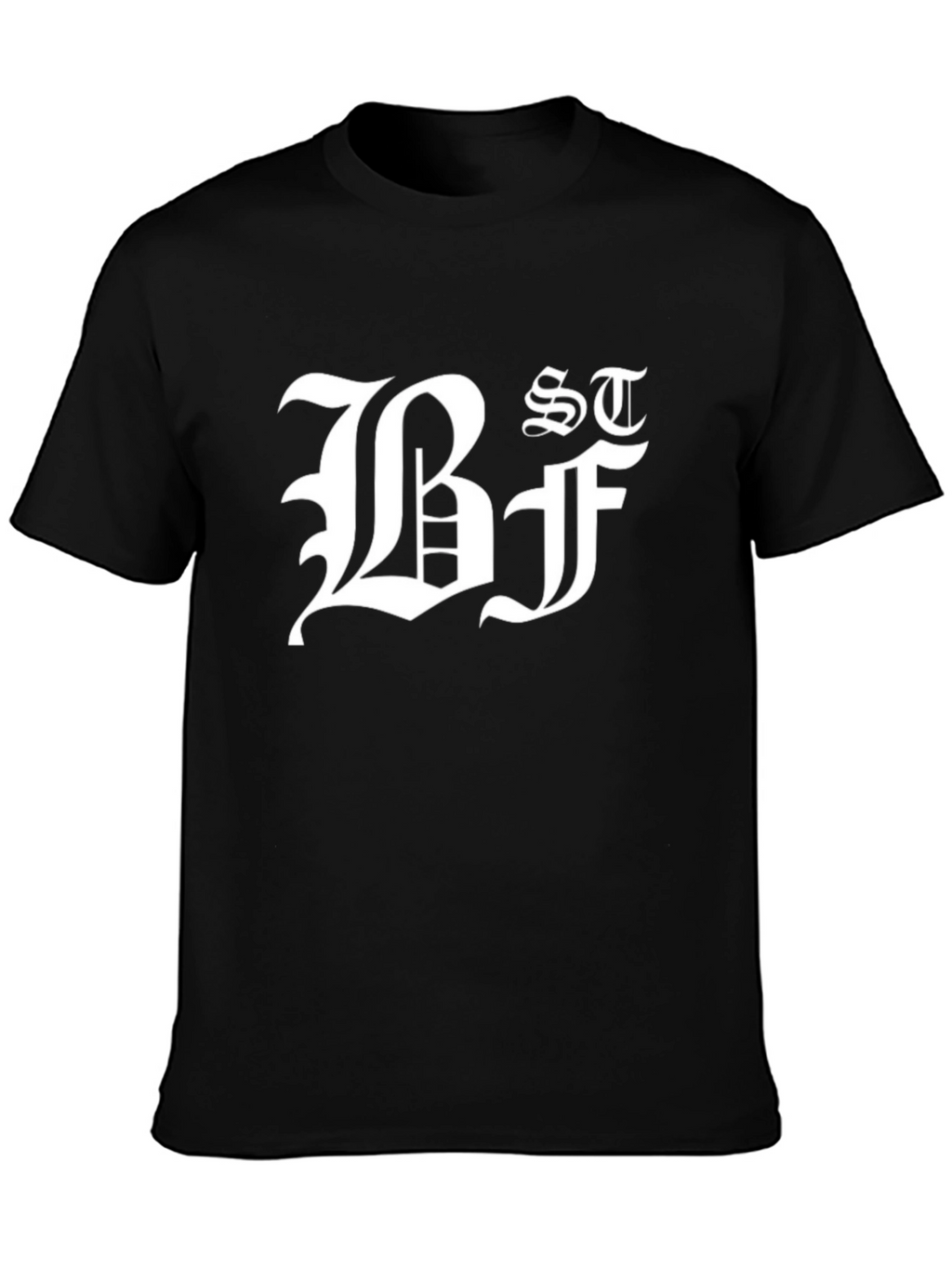 Black Graphic Tee - Bold Letter Design