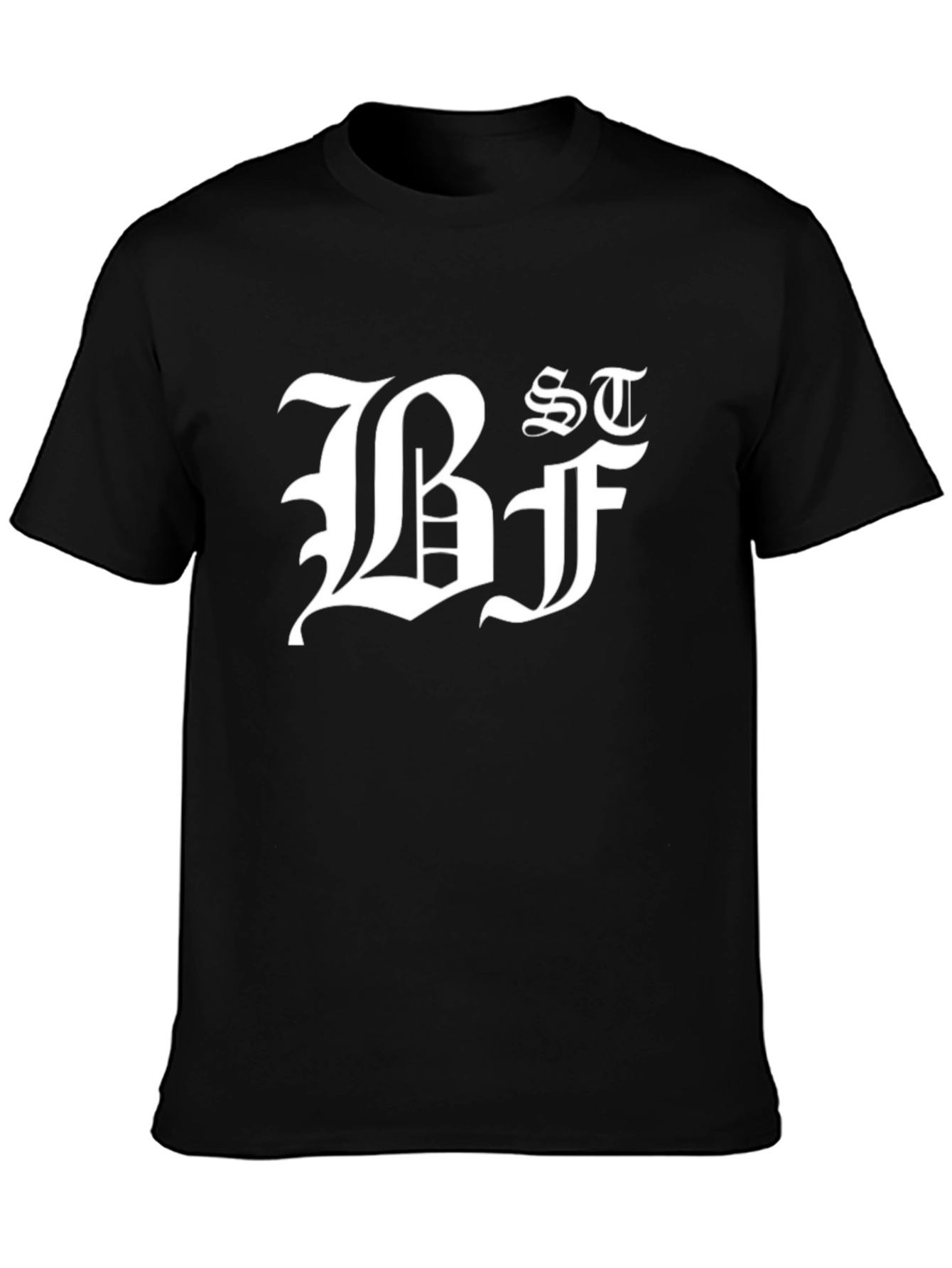 Black Graphic Tee - Bold Letter Design