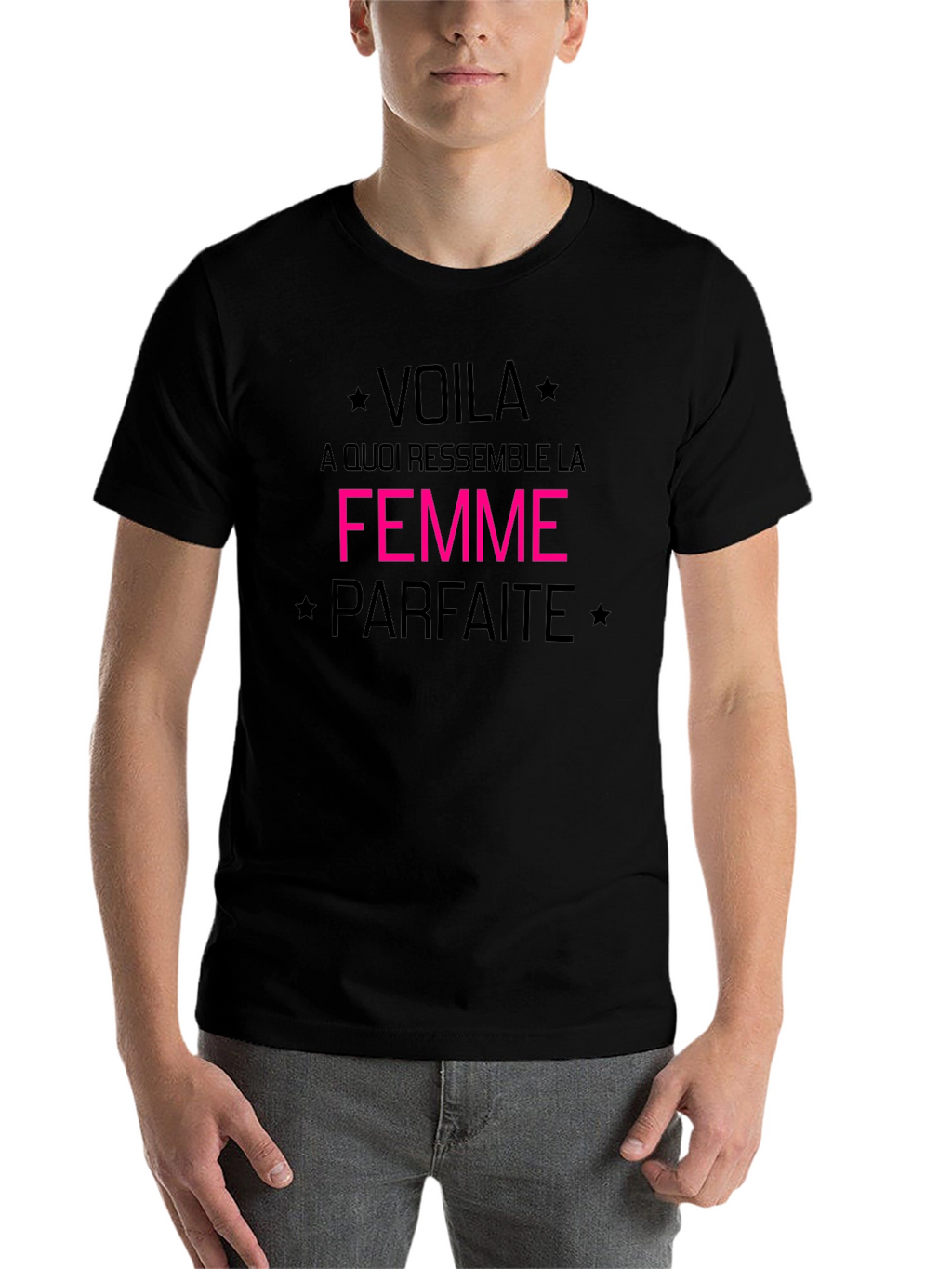 Voila la Femme Parfaite Black Graphic Tee