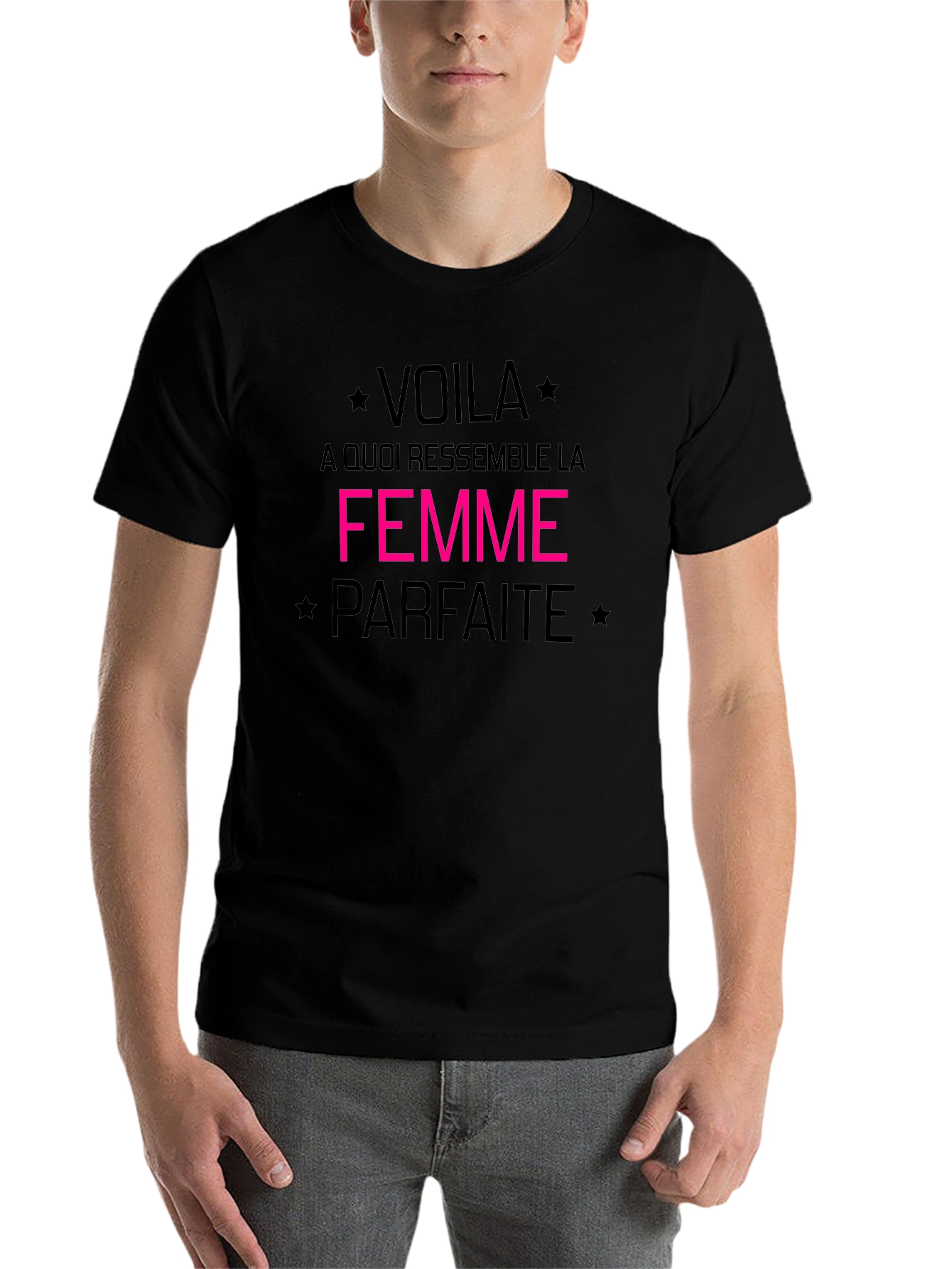 Voila la Femme Parfaite Black Graphic Tee