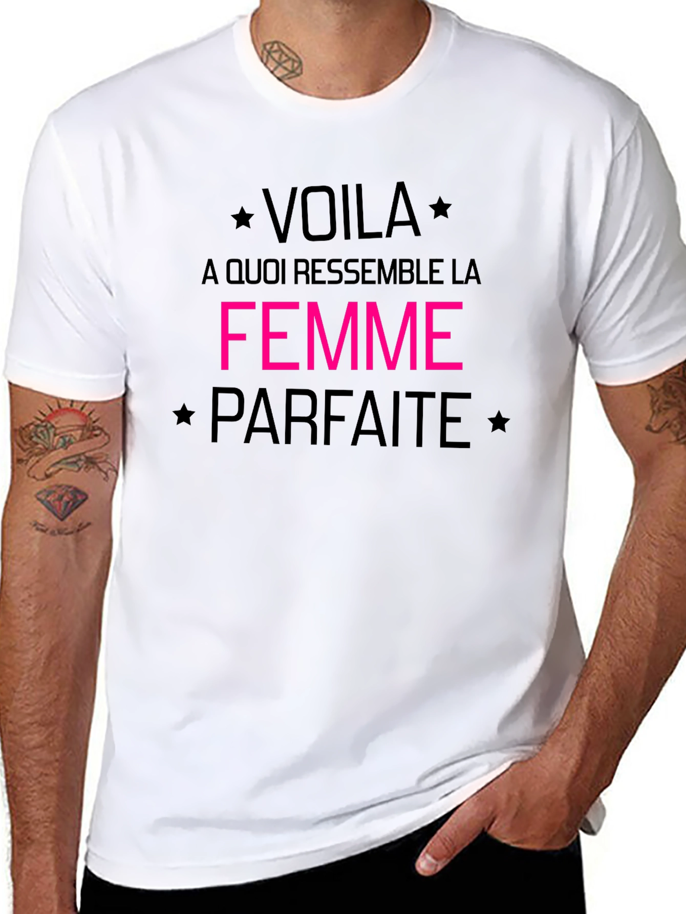 Voila la Femme Parfaite Black Graphic Tee