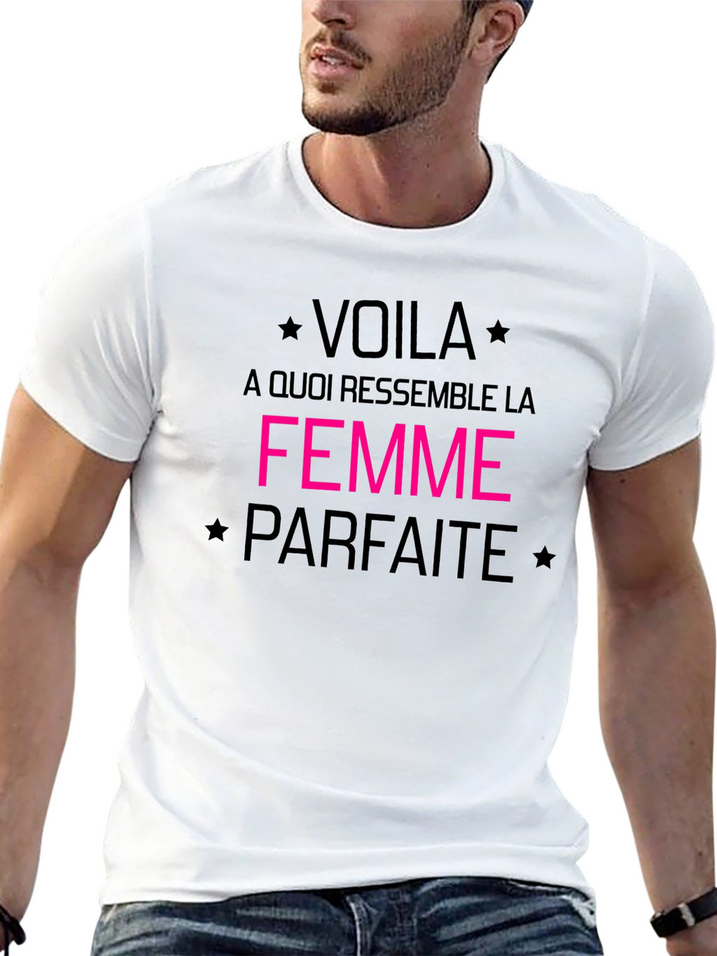 Voila la Femme Parfaite Black Graphic Tee