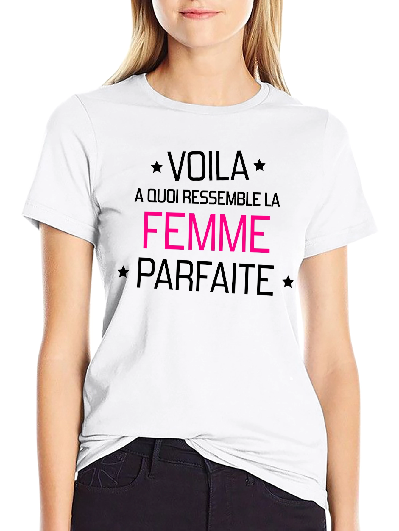 Voila la Femme Parfaite Black Graphic Tee