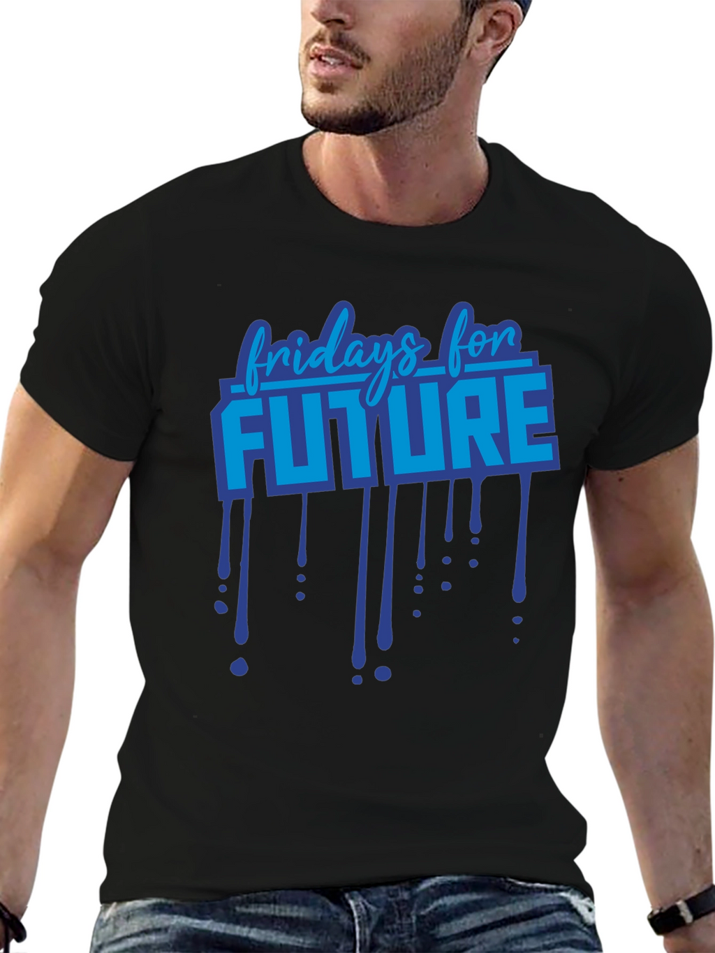 Fridays For Future Graphic Print Black T-Shirt