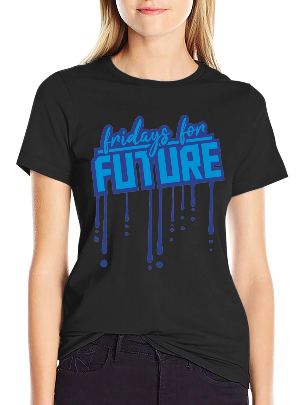Fridays For Future Graphic Print Black T-Shirt