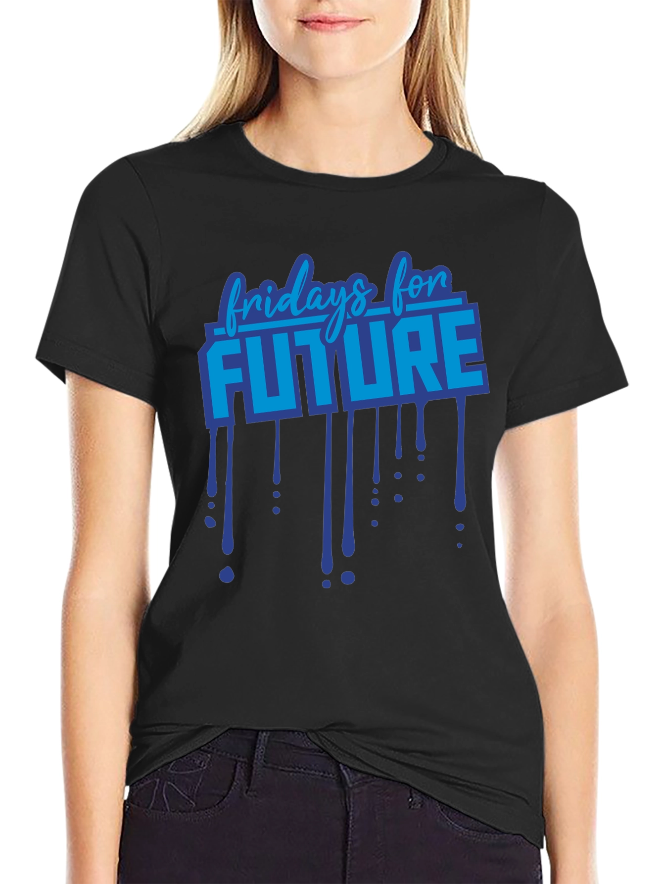 Fridays For Future Graphic Print Black T-Shirt