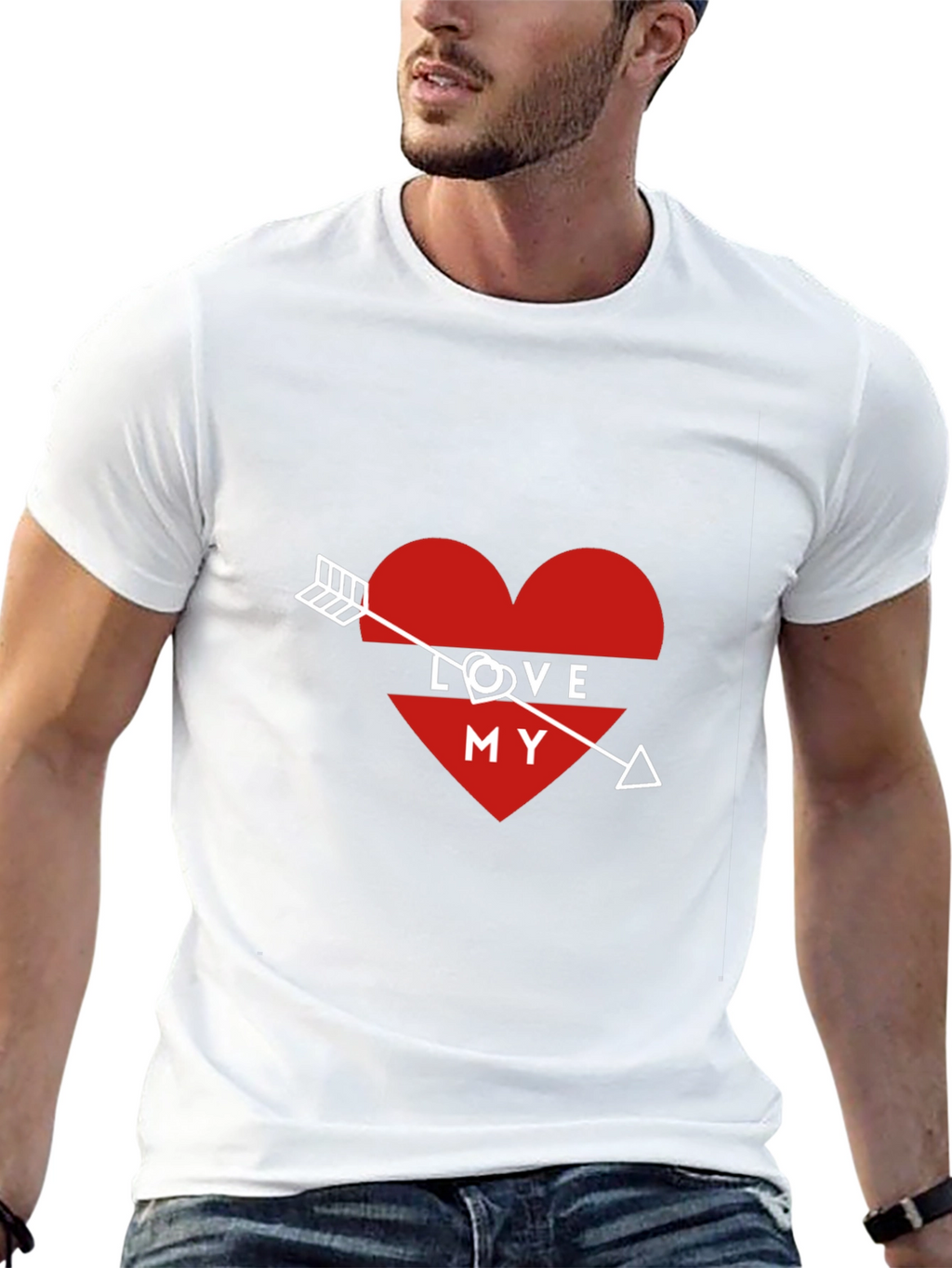 Love My Arrow Heart Graphic Tee - Black