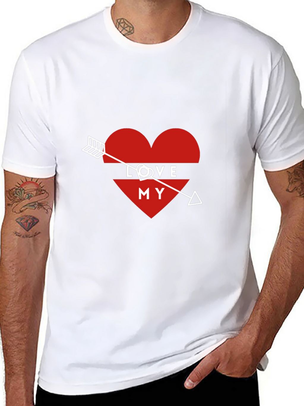 Love My Arrow Heart Graphic Tee - Black
