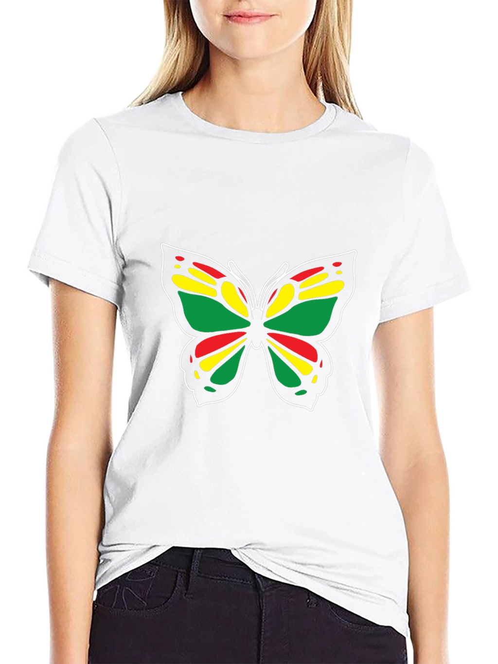 Rasta Butterfly Black T-Shirt
