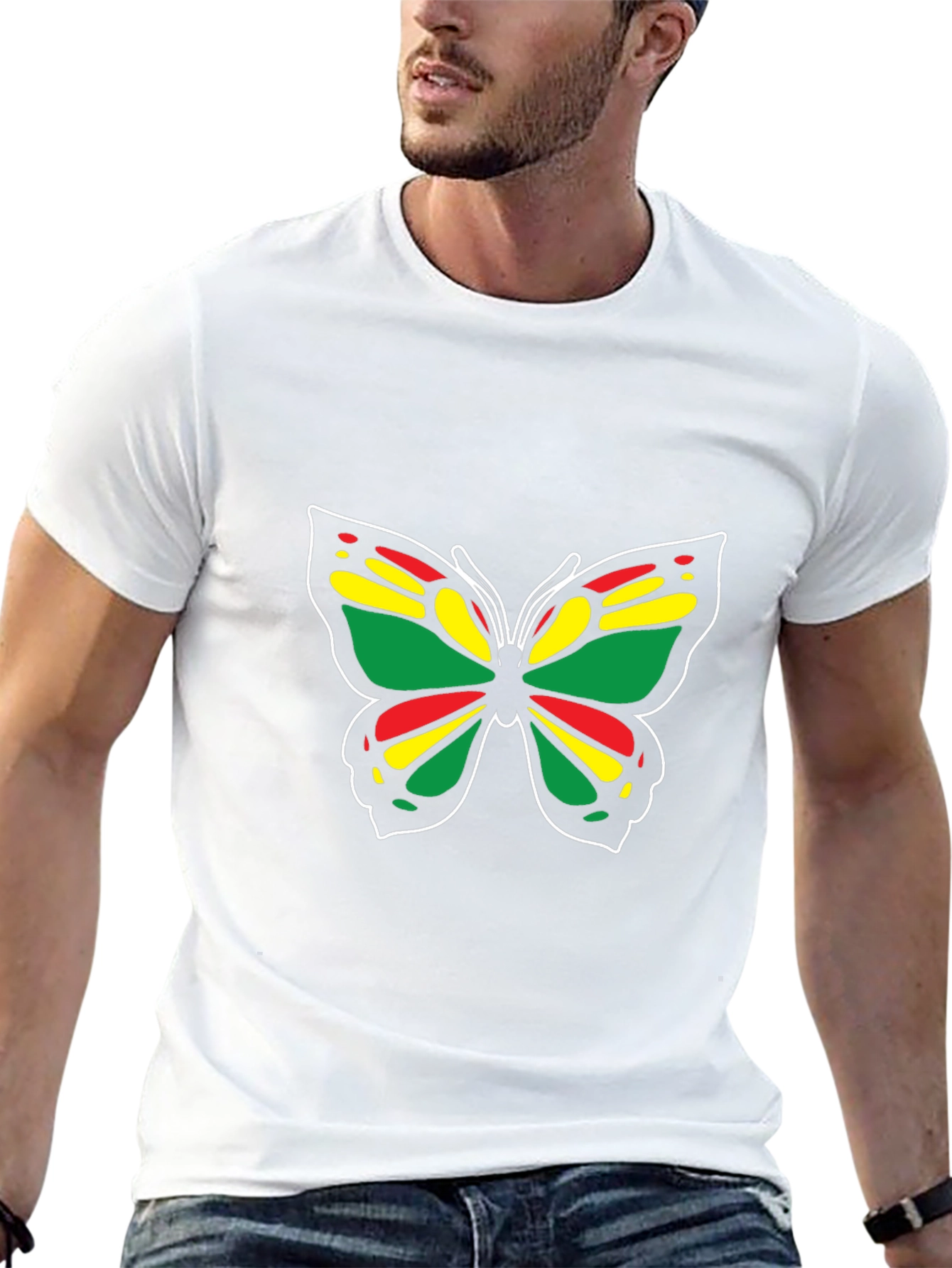 Rasta Butterfly Black T-Shirt