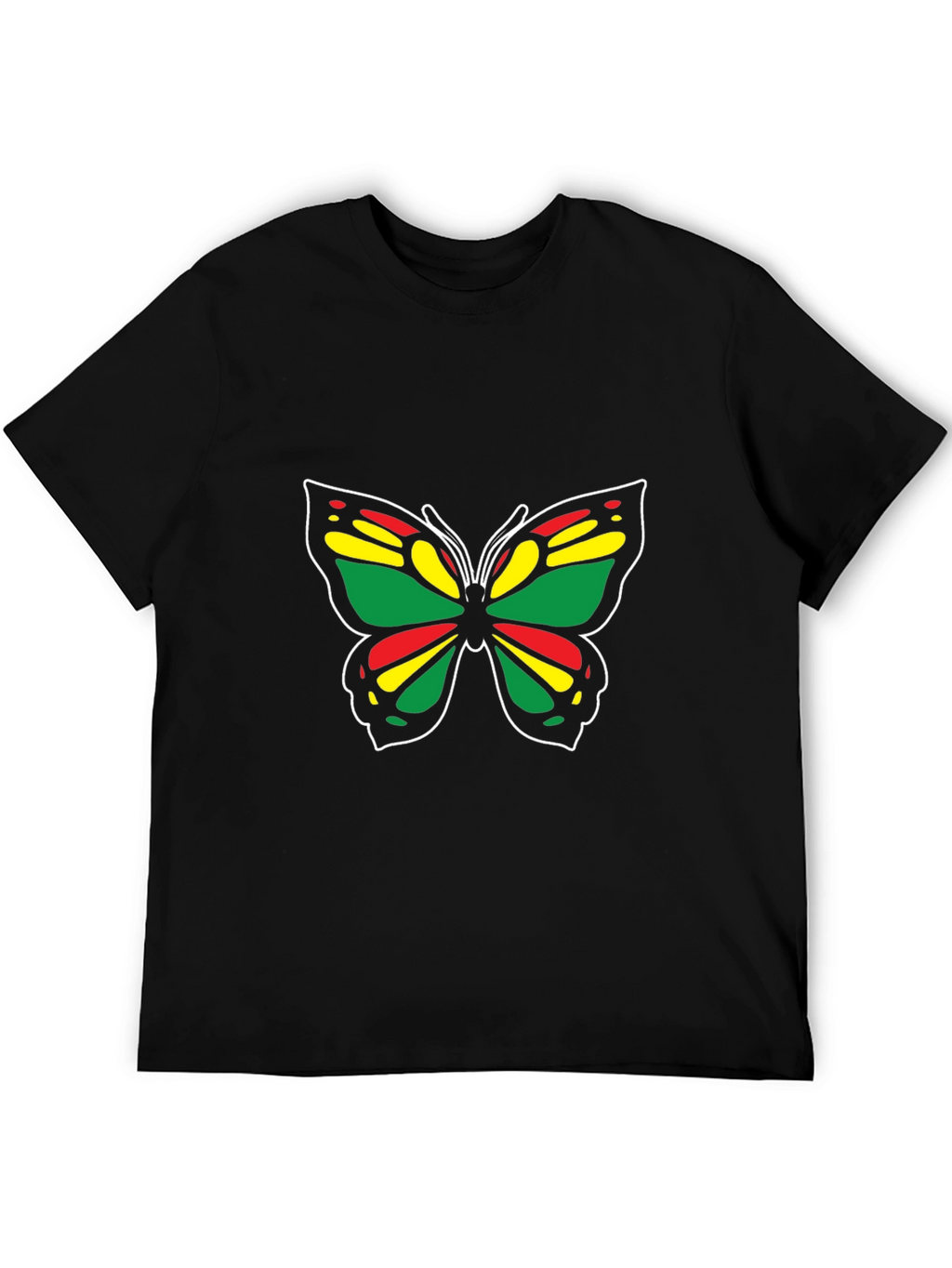 Rasta Butterfly Black T-Shirt