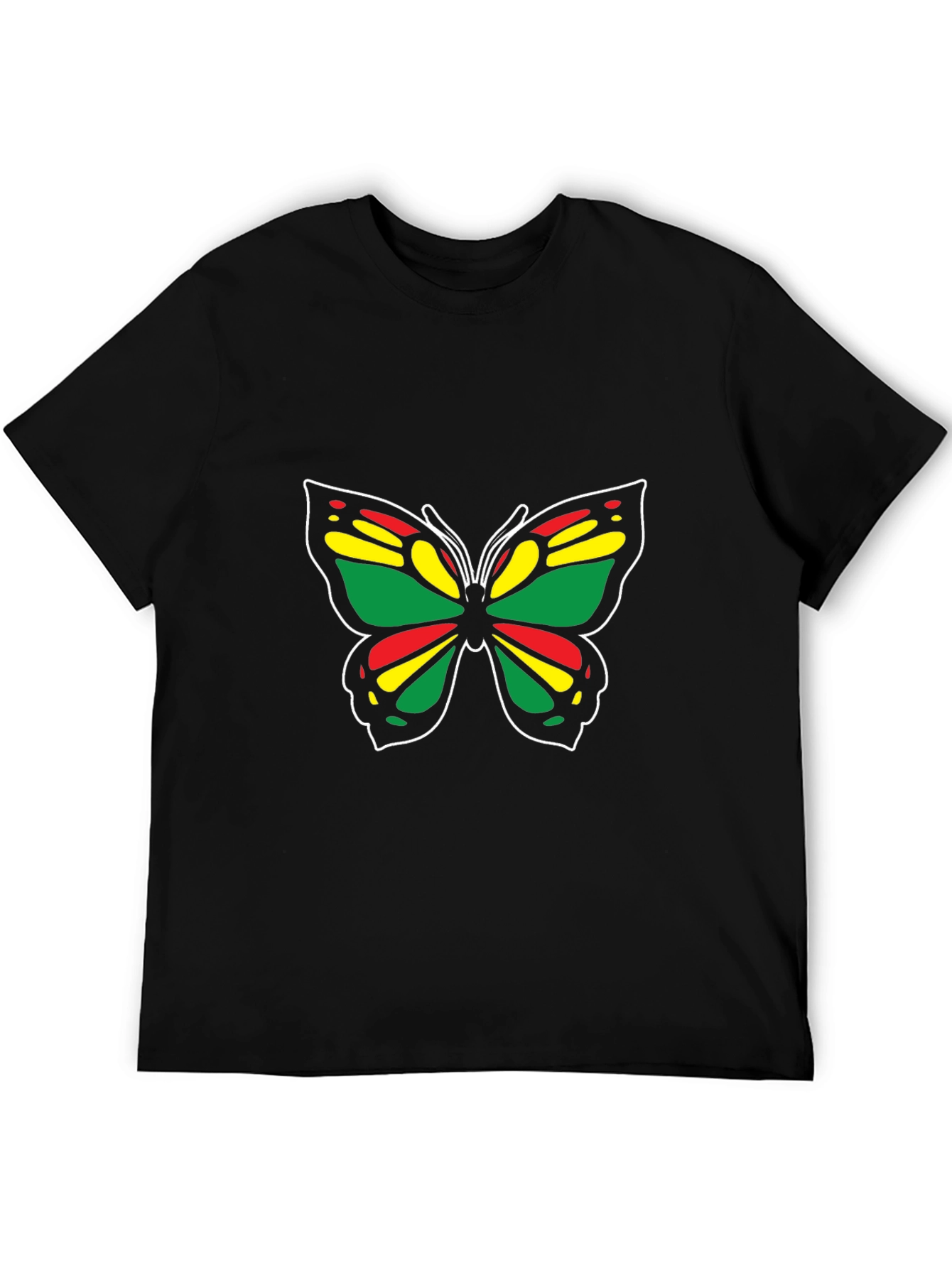 Rasta Butterfly Black T-Shirt